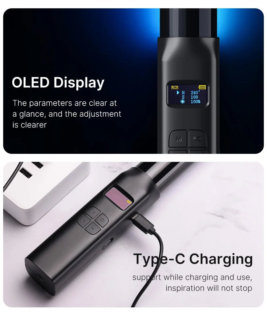 ULANZI VL119 RGB – Bastão LED Portátil, Ajuste Total de Cor e Brilho ULANZI VL119 RGB – Bastão LED Portátil, Ajuste Total de Cor e Brilho